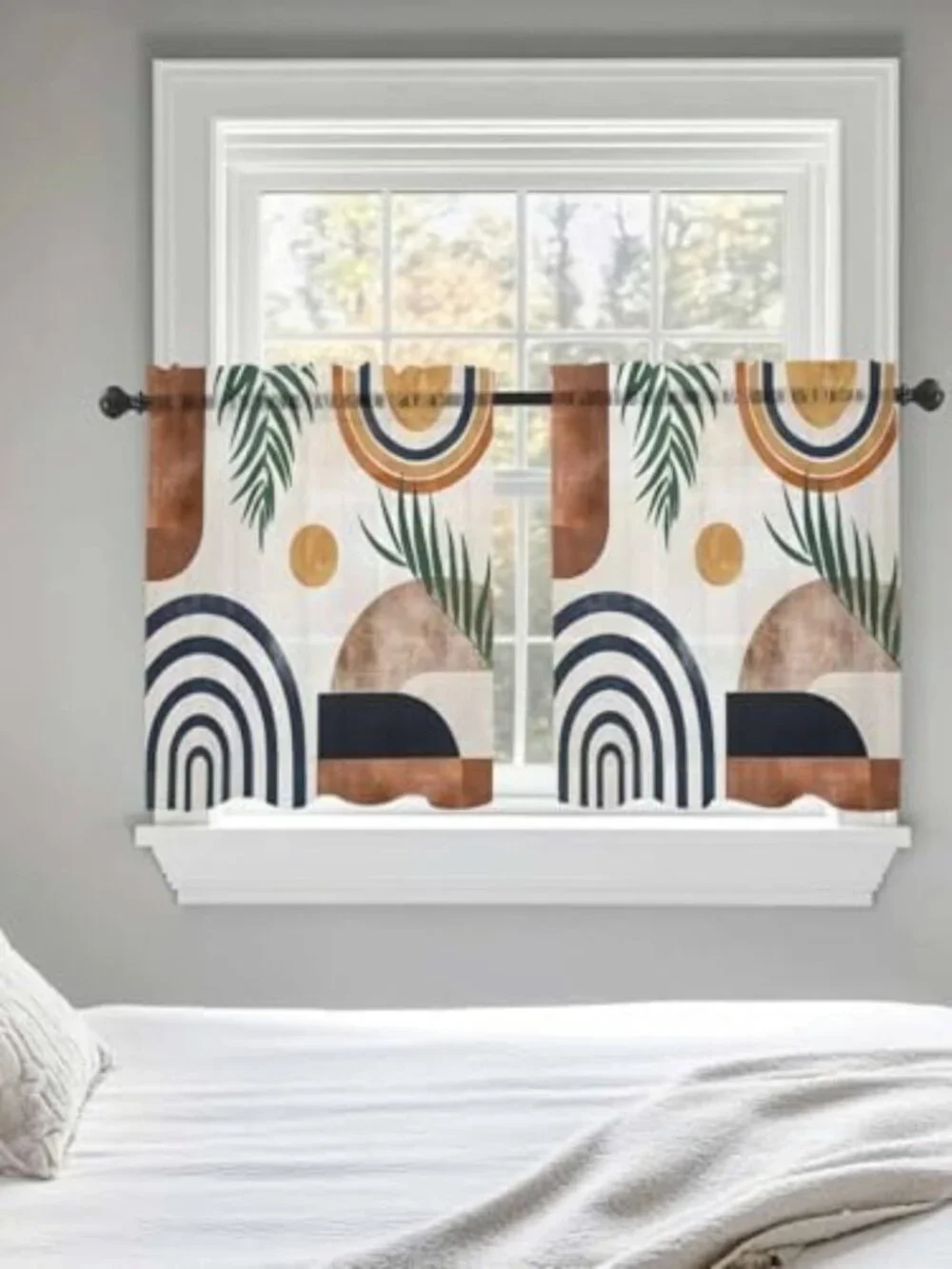Boho Sheer Kitchen Tier Curtains - 24